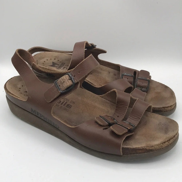 Mephisto Mobils brown leather sandals, 39 (9) - Picture 1 of 10